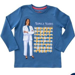 Piccolina Kamala Harris Long Sleeve Trailblazer Tee Unisex Kids Size 3 EUC